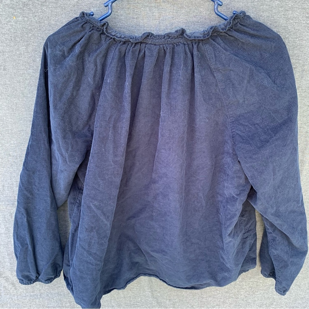 J. Jill Navy Blue Relaxed Peasant Tunic Top Women’s Size Large Petite - Picture 4 of 6